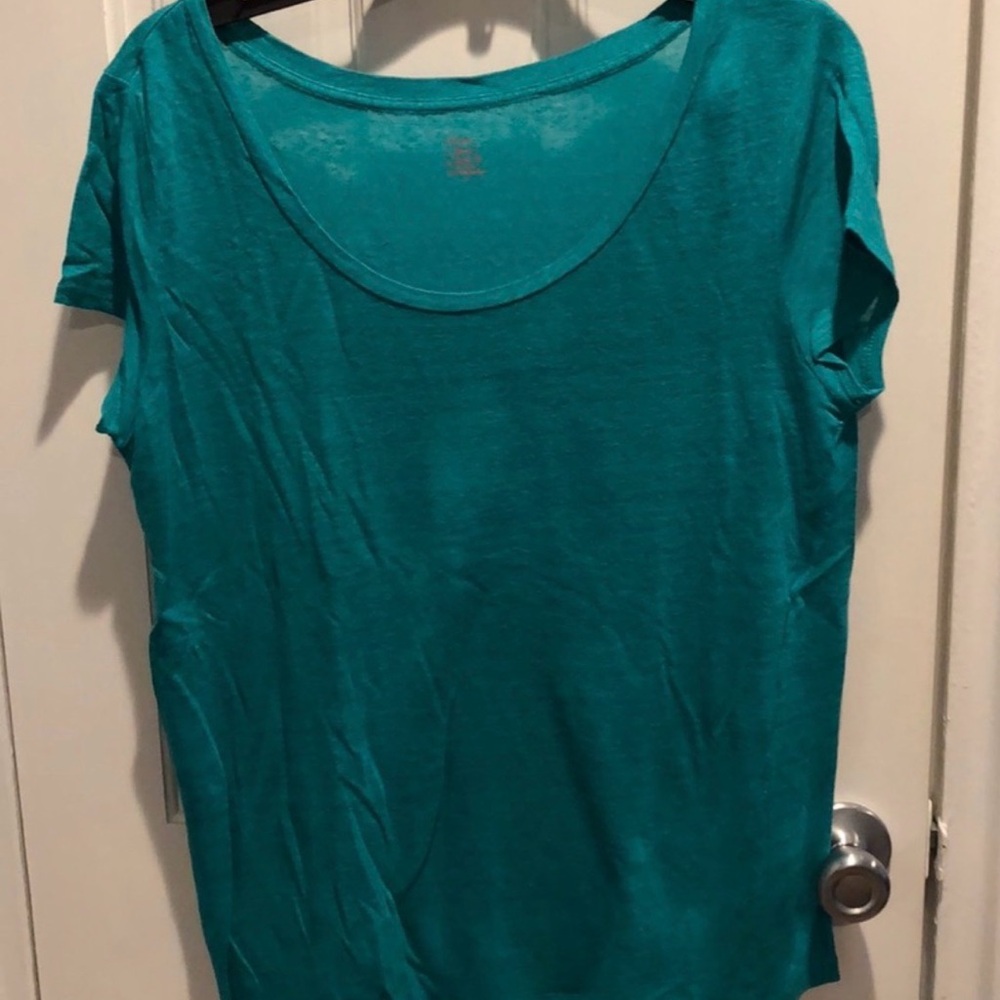 LOFT Short Sleeve Scoop Neck Tee in Teal